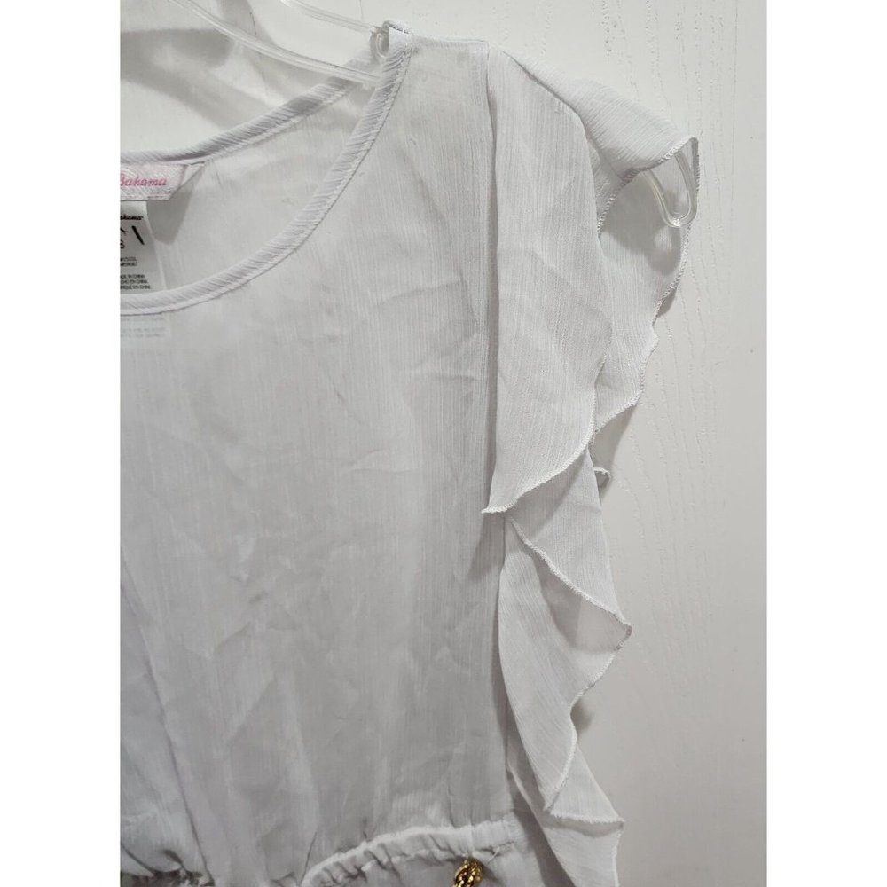 Tommy Bahama Girls White Sheer Sleeveless Dress Cover Up Beach Swim Size 8 - Picture 3 of 10